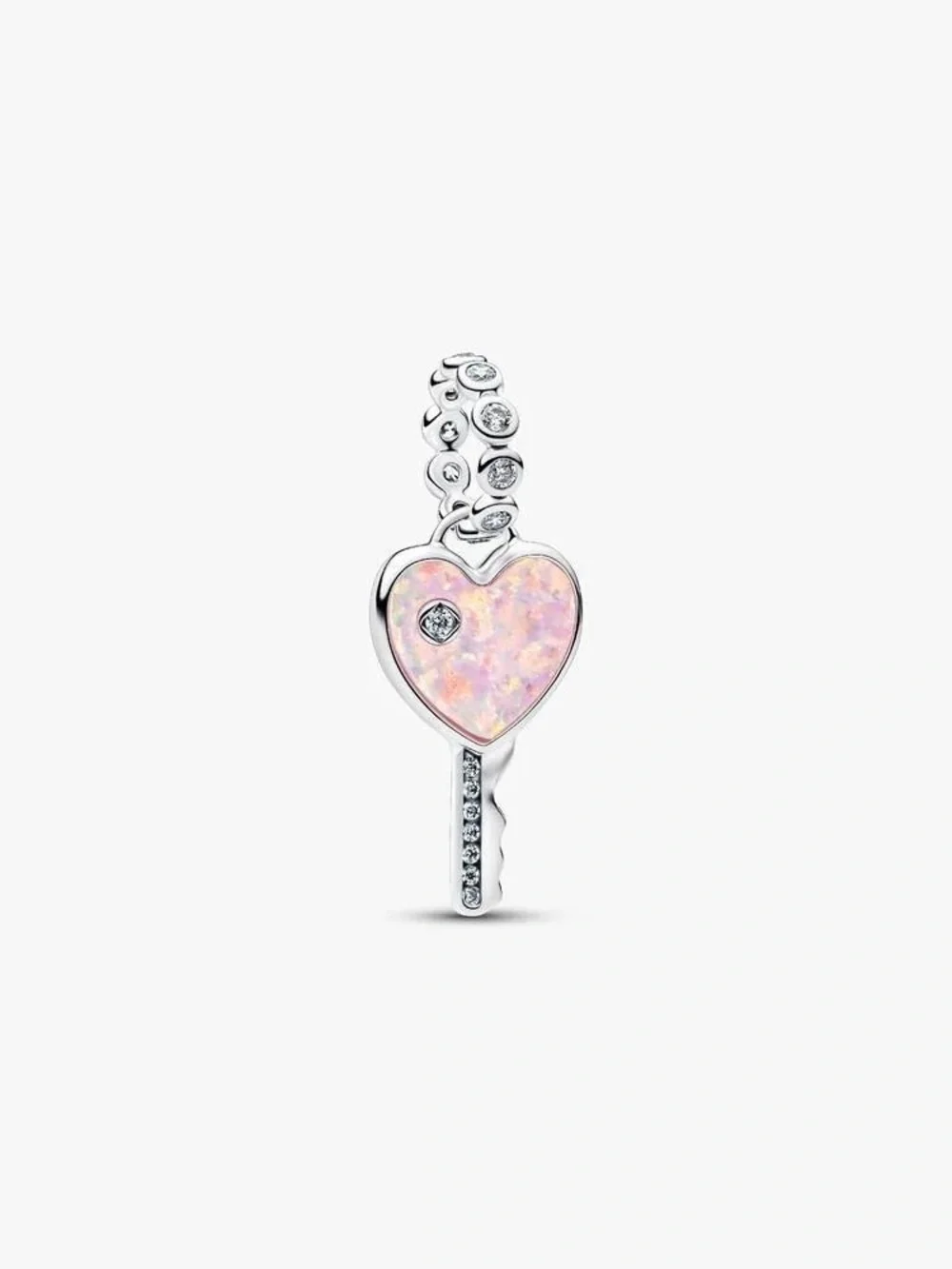 Pandora Opalescent Heart Key Dangle Charm